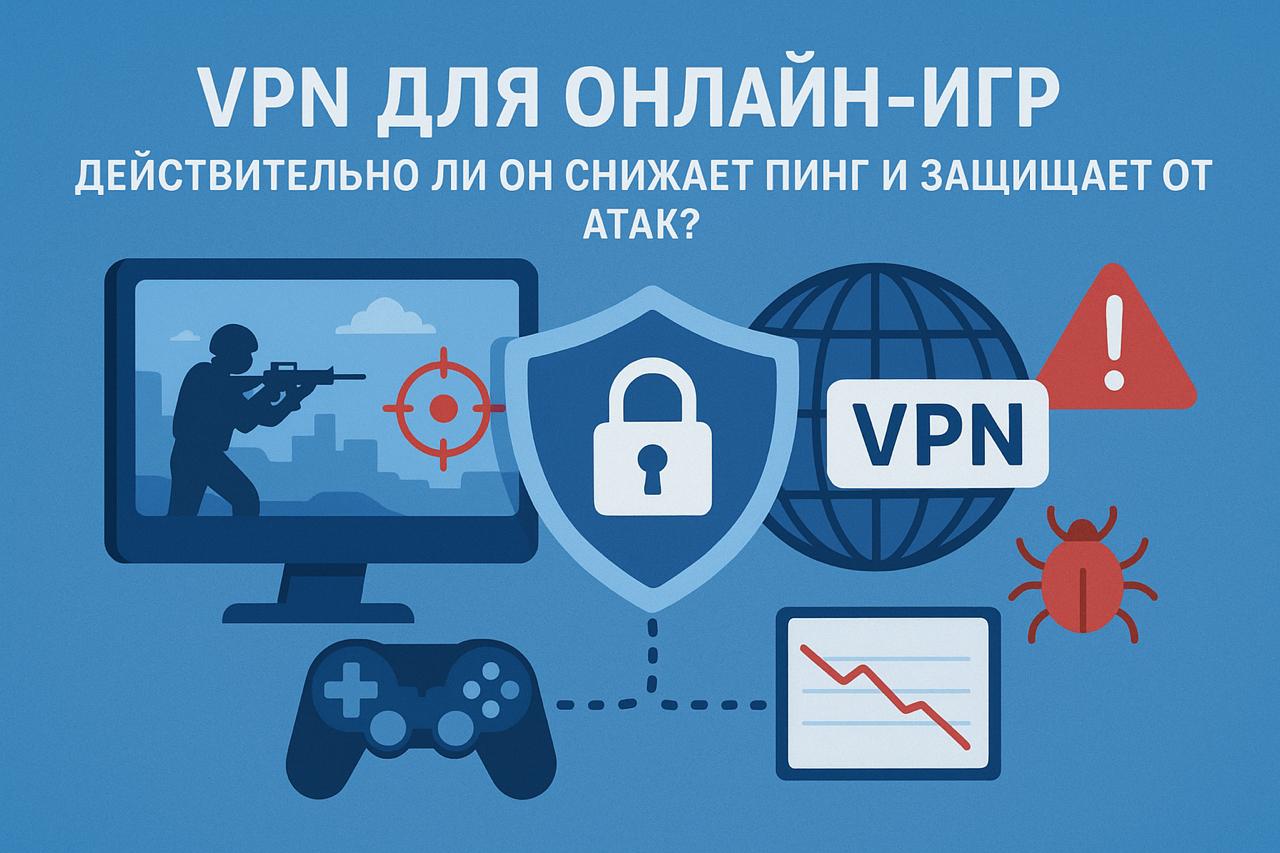 VPN для онлайн-игр: действительно ли он снижает пинг и защищает от атак?